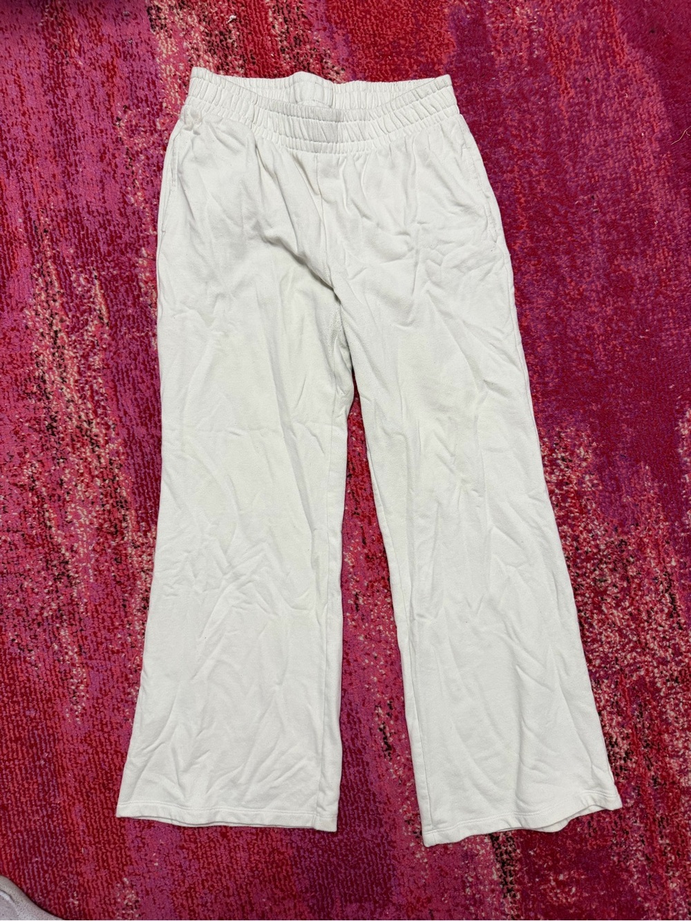 wild fable Cream Elastic Waist Wide-Leg Pants